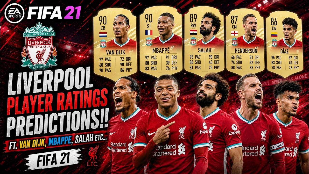 FIFA 21 | LIVERPOOL PLAYER RATINGS PREDICTIONS!! FT. VAN DIJK, MBAPPE, SALAH ETC... (FIFA 21)