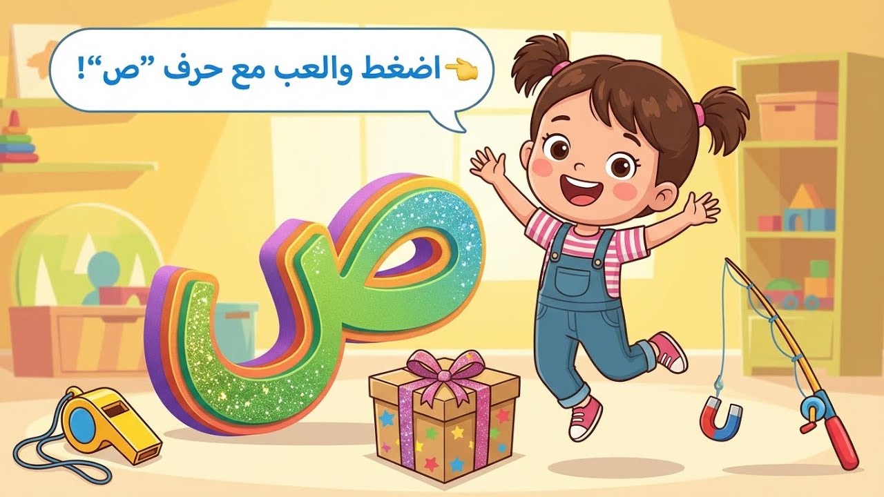لعبة حرف الصاد (ص) 🎯 | تعلم صوت حرف ص مع الحركات + شكل الحرف أول وسط آخر!