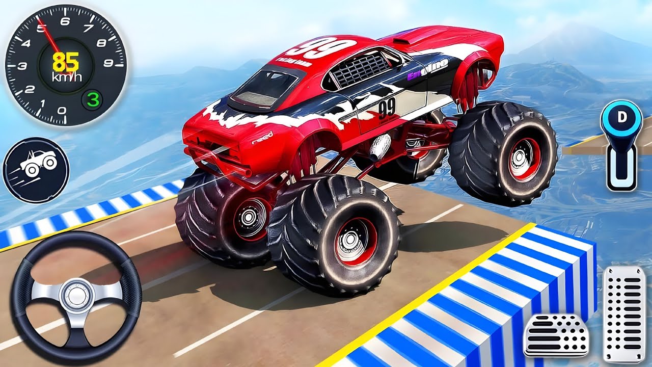 Monster Truck impossible mega Ramp  Stunt Game : Best Car Stunt Game For Android Gameplay 2026