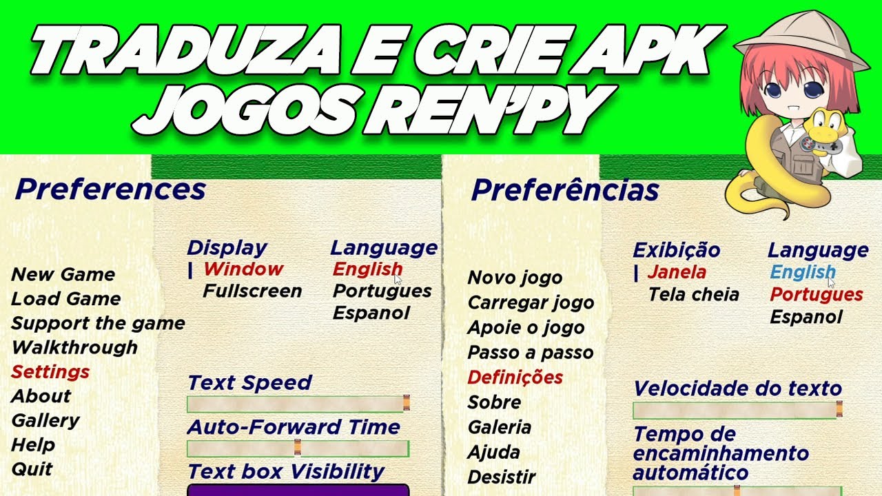 V&iacute;deo Aula Tradu&ccedil;&atilde;o Jogos Visual Novel Renpy E Gera&ccedil;&atilde;o De APK - INICIANTE
