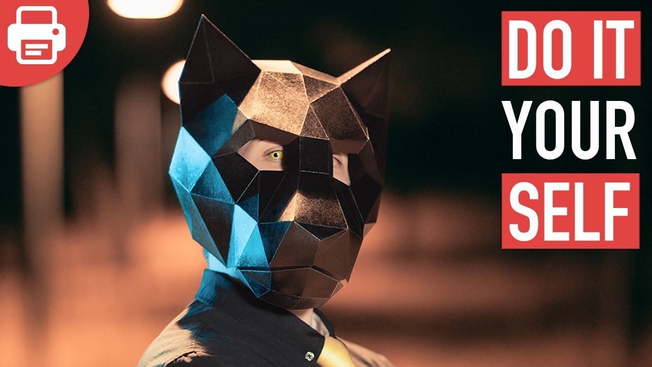 How to make a Panther / Jaguar Mask with Paper or Cardboard | DIY Printable Template