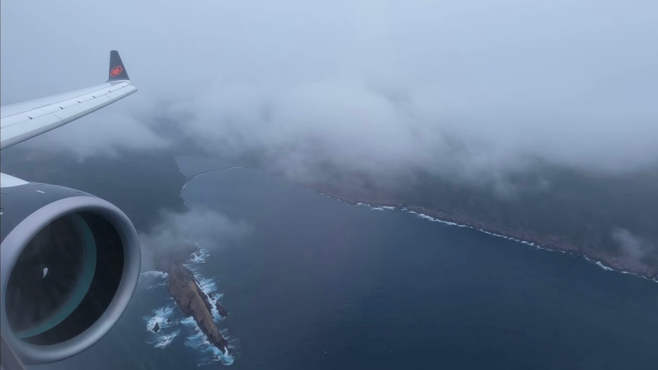 Air Canada A220-300 Landing in St. John’s, Newfoundland from Montreal