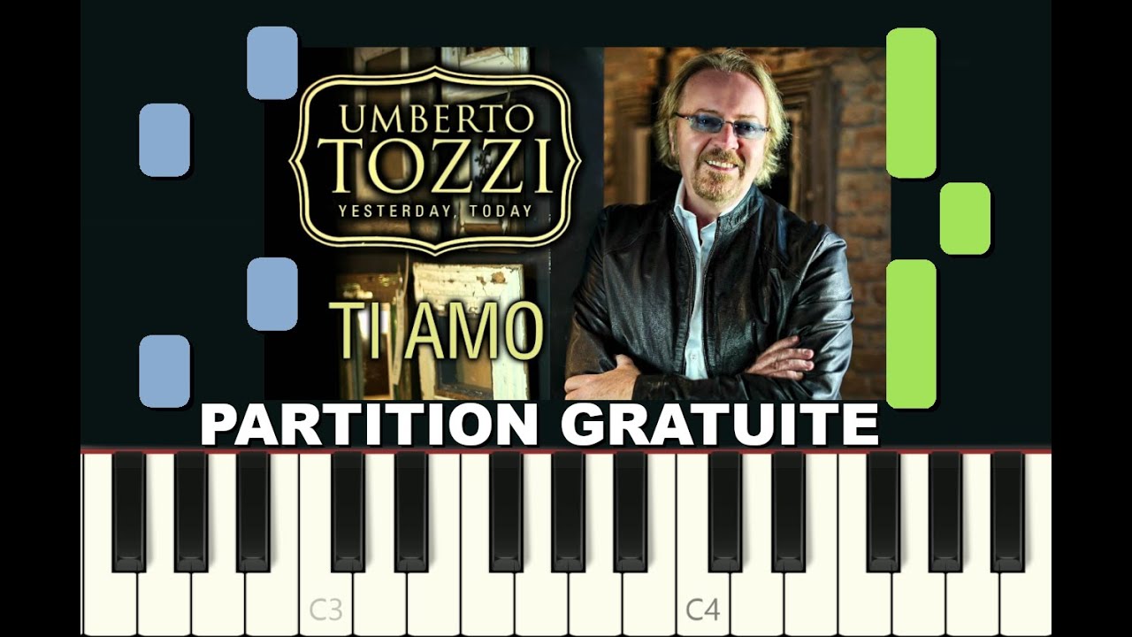 TI AMO, Umberto Tozzi, 1977, T+4, SUPER EASY Piano Tutorial avec Partition Gratuite (pdf)