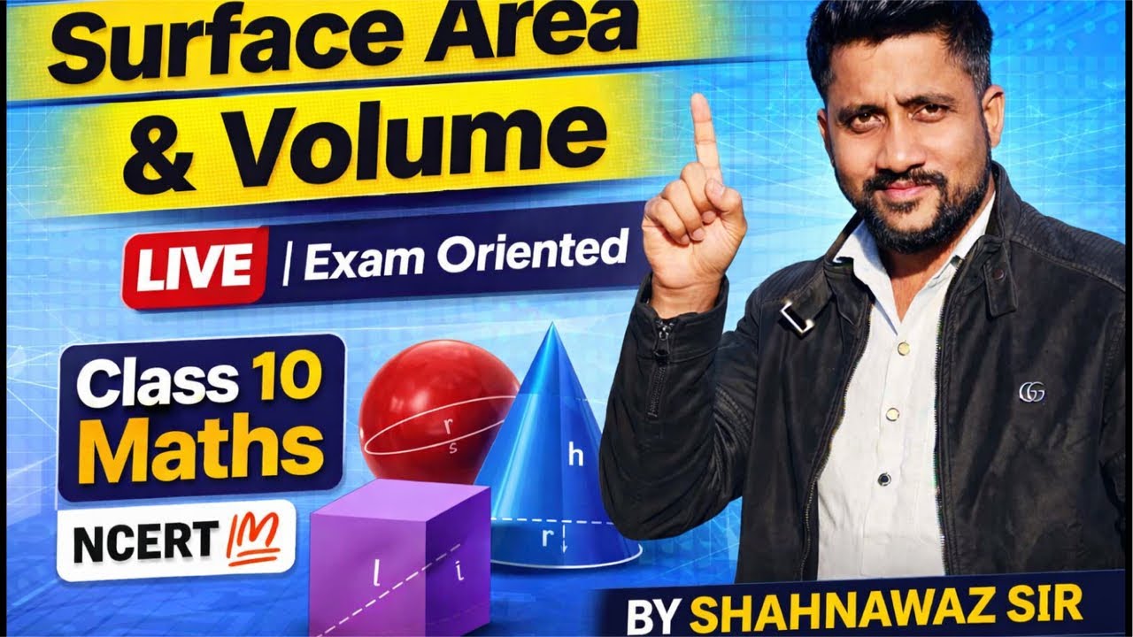 Surface Area & Volume LIVE 🔴 | Exam Oriented | Class 10 Maths | NCERT 💯 | BY Shahnawaz sir