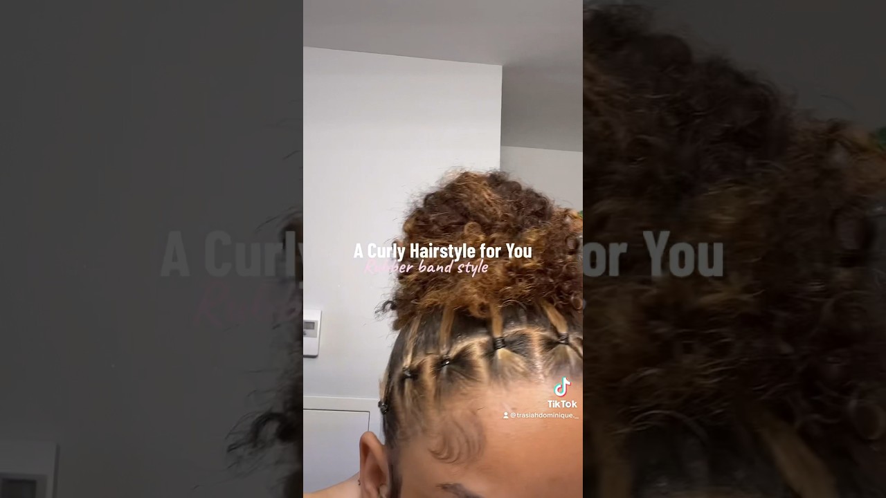 Curly Rubber band Hairstyle | #curlyhair #hairstyle #bunhairstyle #3c #curls #blackgirlhair