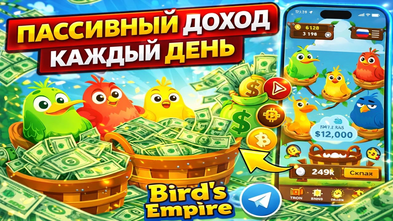 Bird's Empire — Пассивный заработок каждый день | Вывод денег из Telegram игры