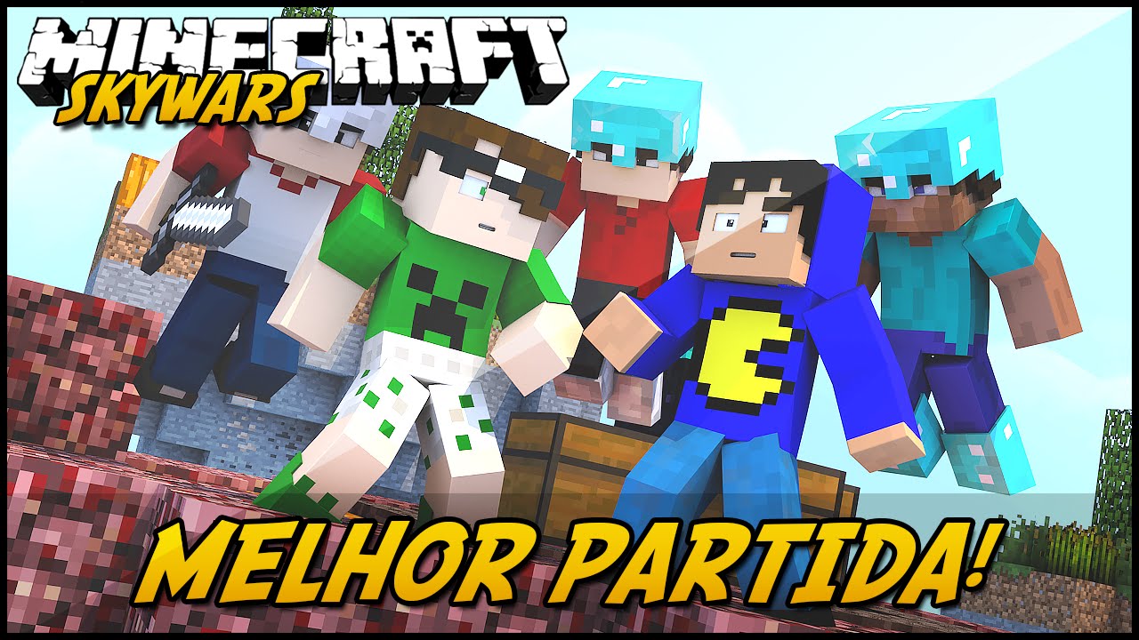 Minecraft: MELHOR PARTIDA! (SKYWARS)