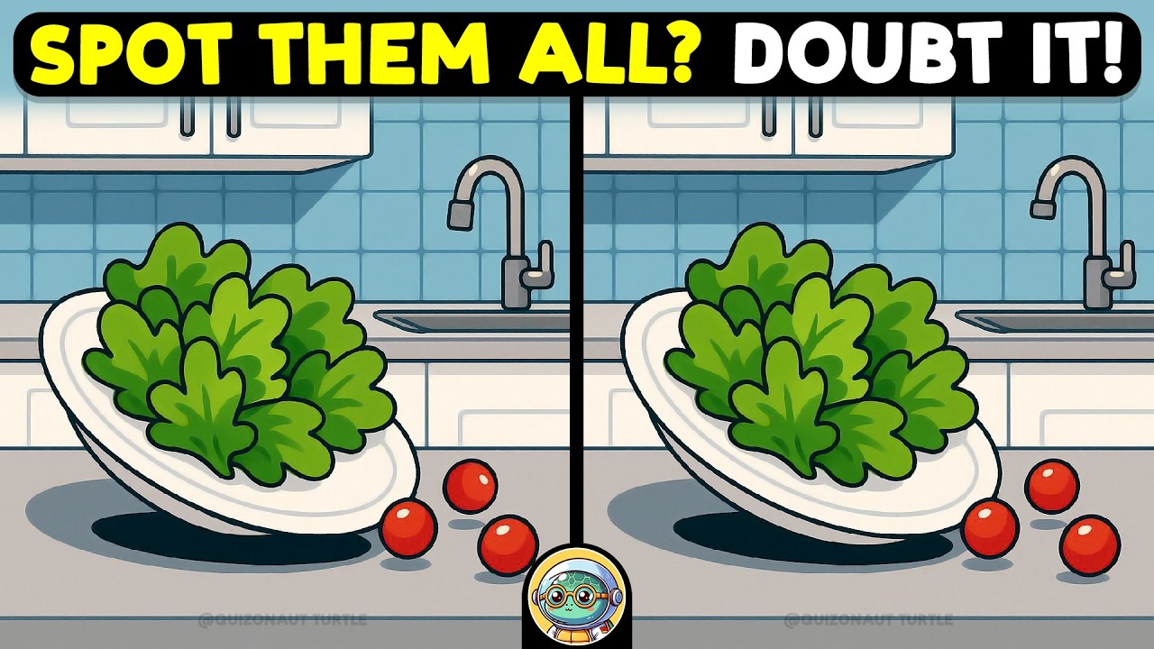 🐢🧩 Spot 3 Differences | Test Your Sharp Eyes 🧩🐢 | Quizonaut Turtle