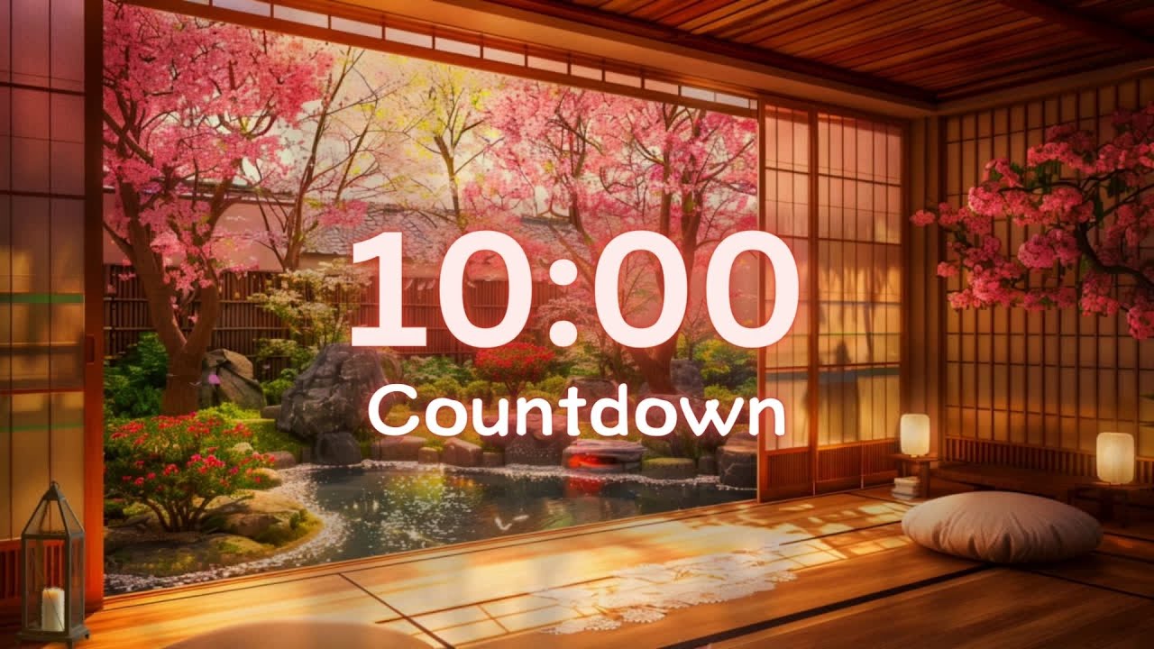10 MINUTE TIMER Japanese Inspired Zen Room - Timer for Classroom, Yoga, Study