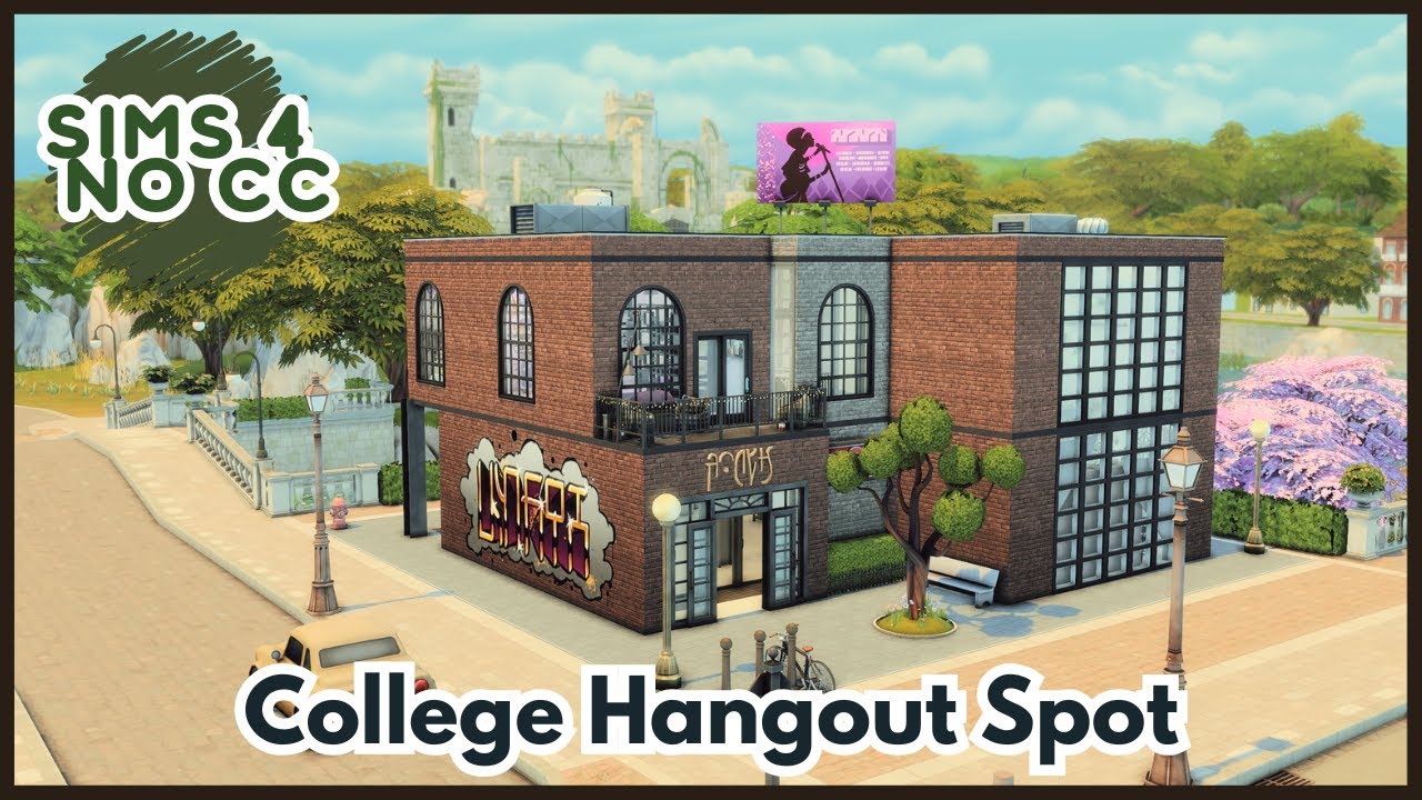The Sims 4  College Bar 🍻 | Ultimate Uni Hangout with Arcade, Club Floor & Games | NO CC