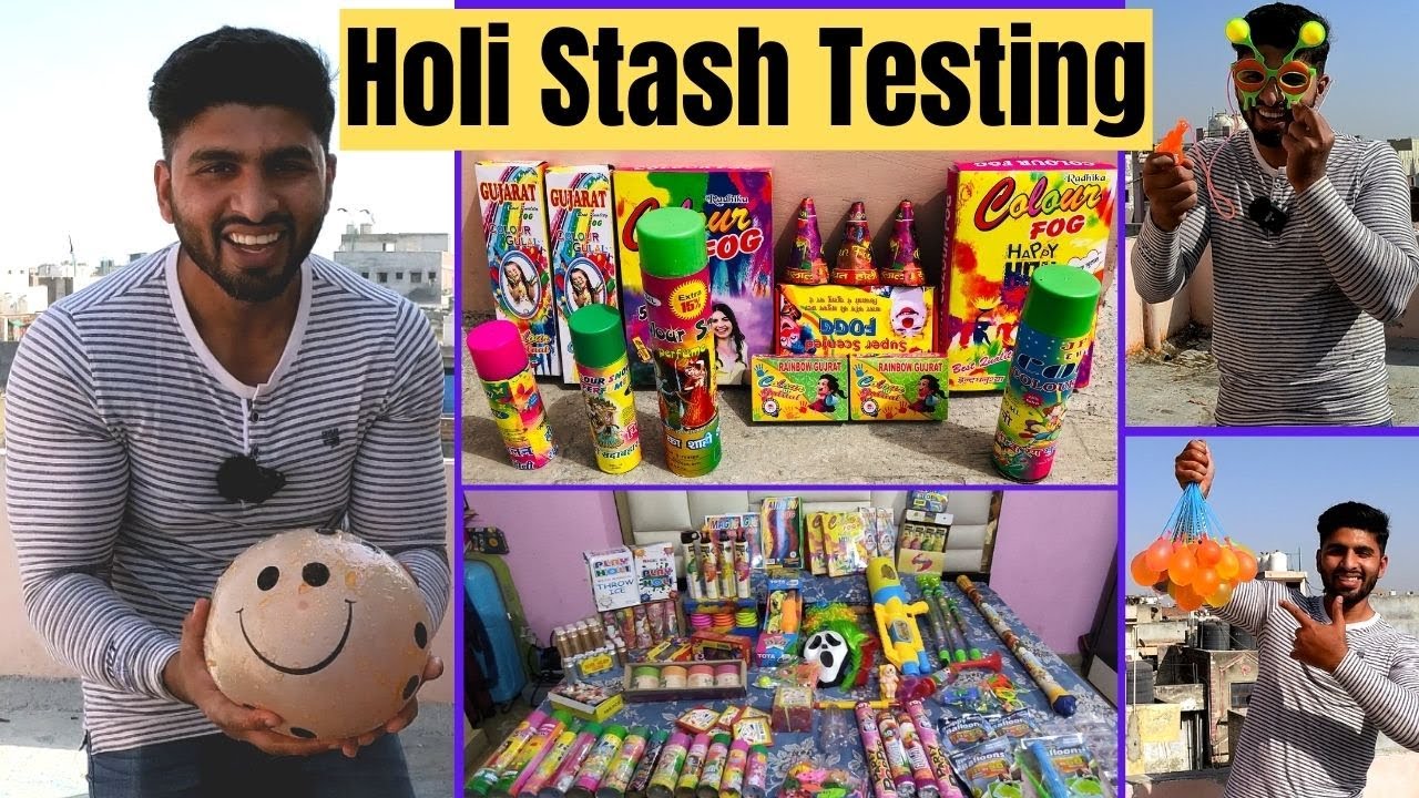 Testing Holi Stash 2021 | BIGGEST water Balloons | Big Bucket Magic Ice Different types of balloons