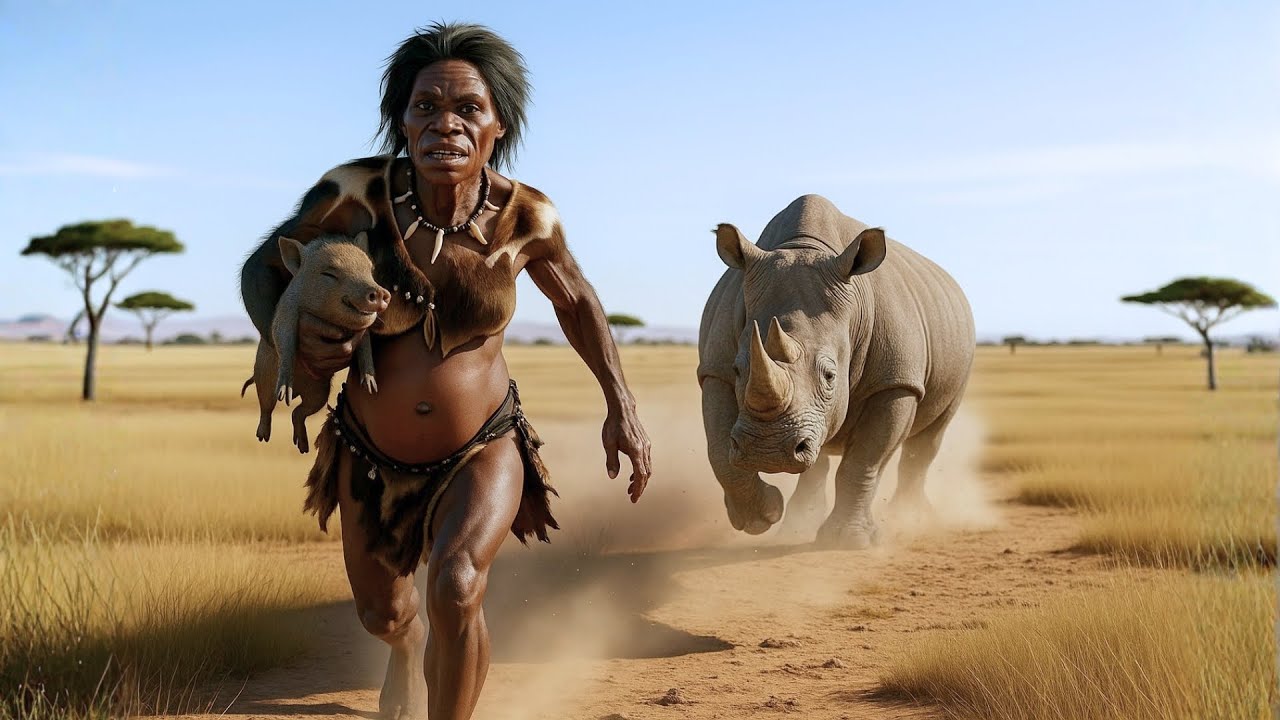 Life 2.6 Million Years Ago: Homo Habilis Fight VS Rhino Ancestor – The Most Fierce Encounter