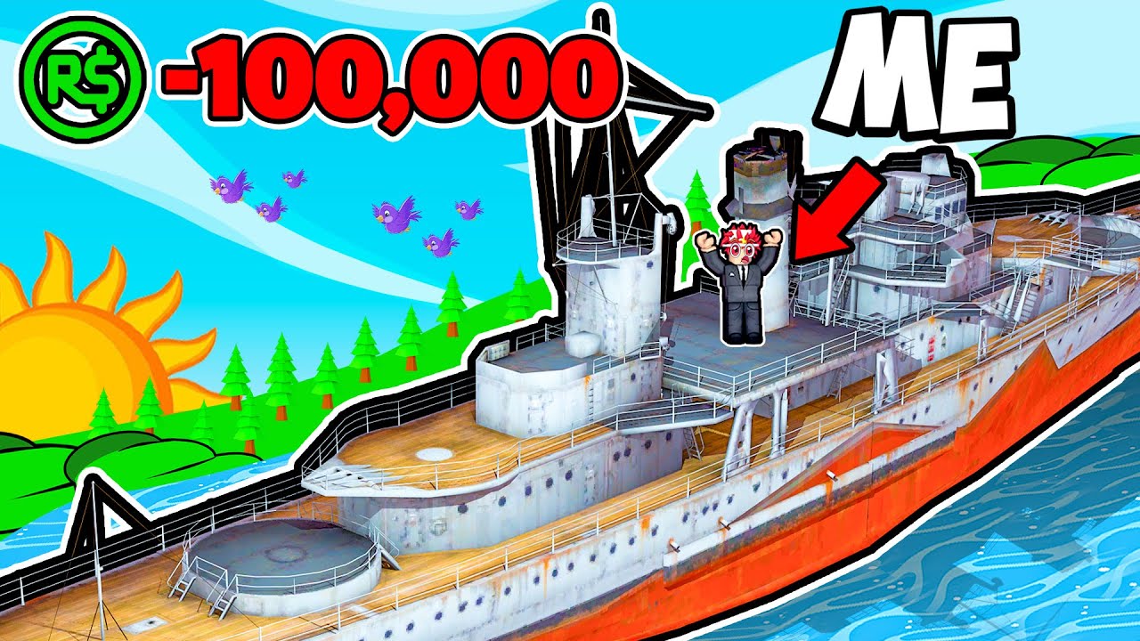 Spending $100,000 to build the BIGGEST BOAT in Roblox