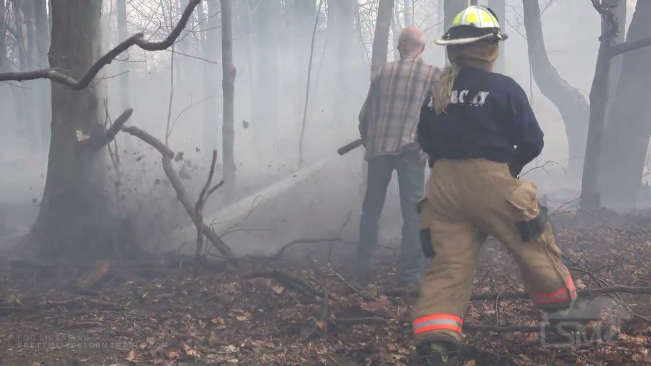 4-5-2021 Lake City, PA - Crews Responded to Large Brush Fire with Exposure to Woods