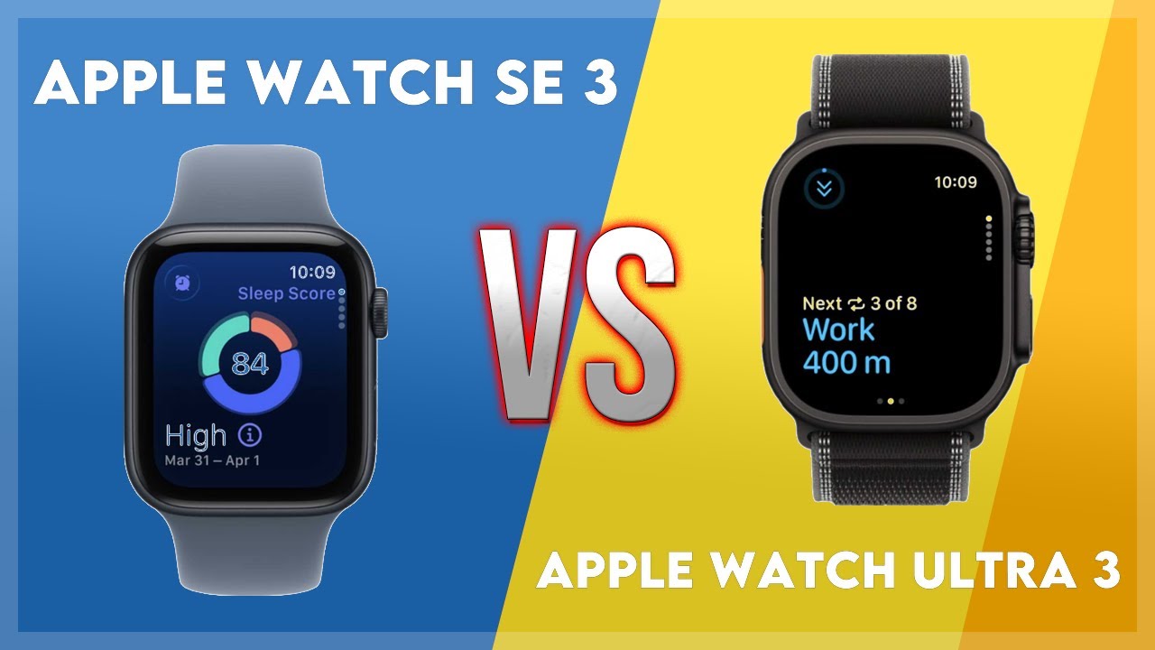 Сравнение Apple Watch SE 3 и Apple Watch Ultra 3