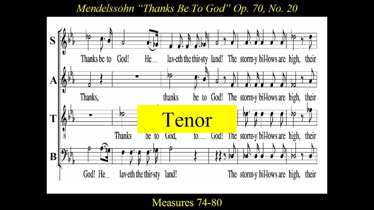 Mendelssohn - OP70 - Elijah -20 Thanks Be To God - Tenor