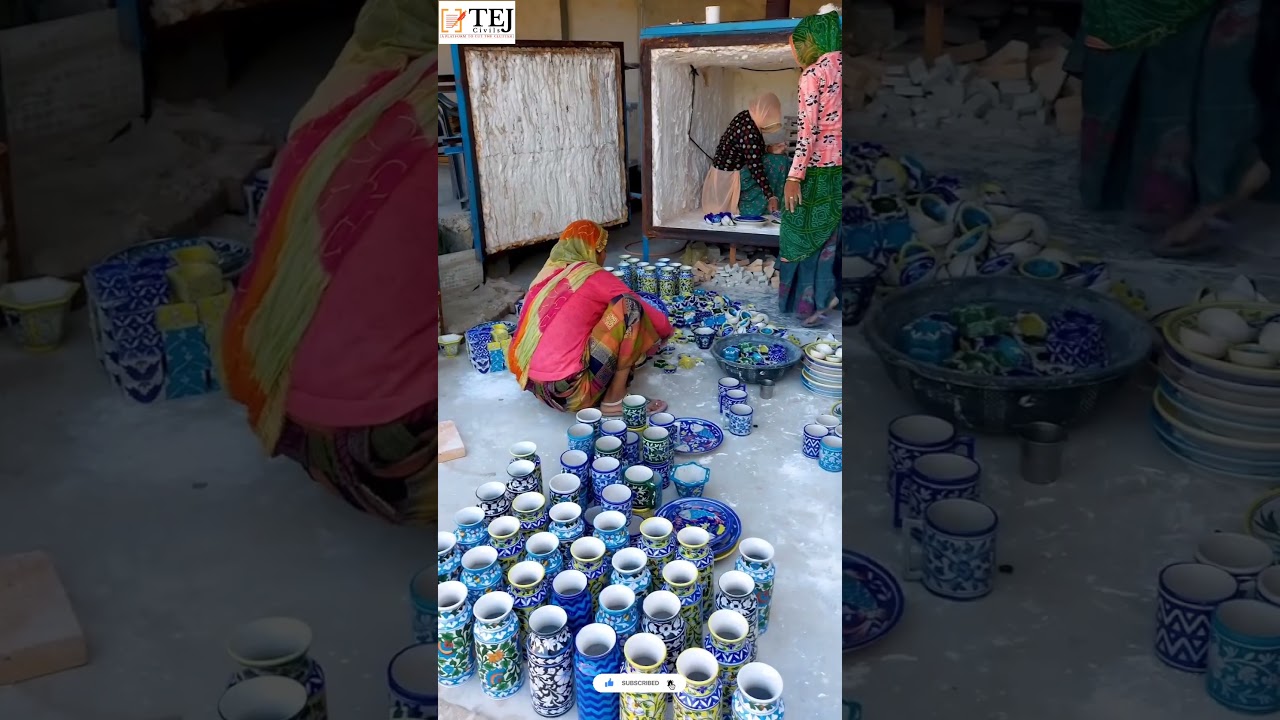 Blue Pottery of Jaipur : Rajasthan Art and Culture : Ras Prelims Bits #RASPrelims2023 #tejcivils
