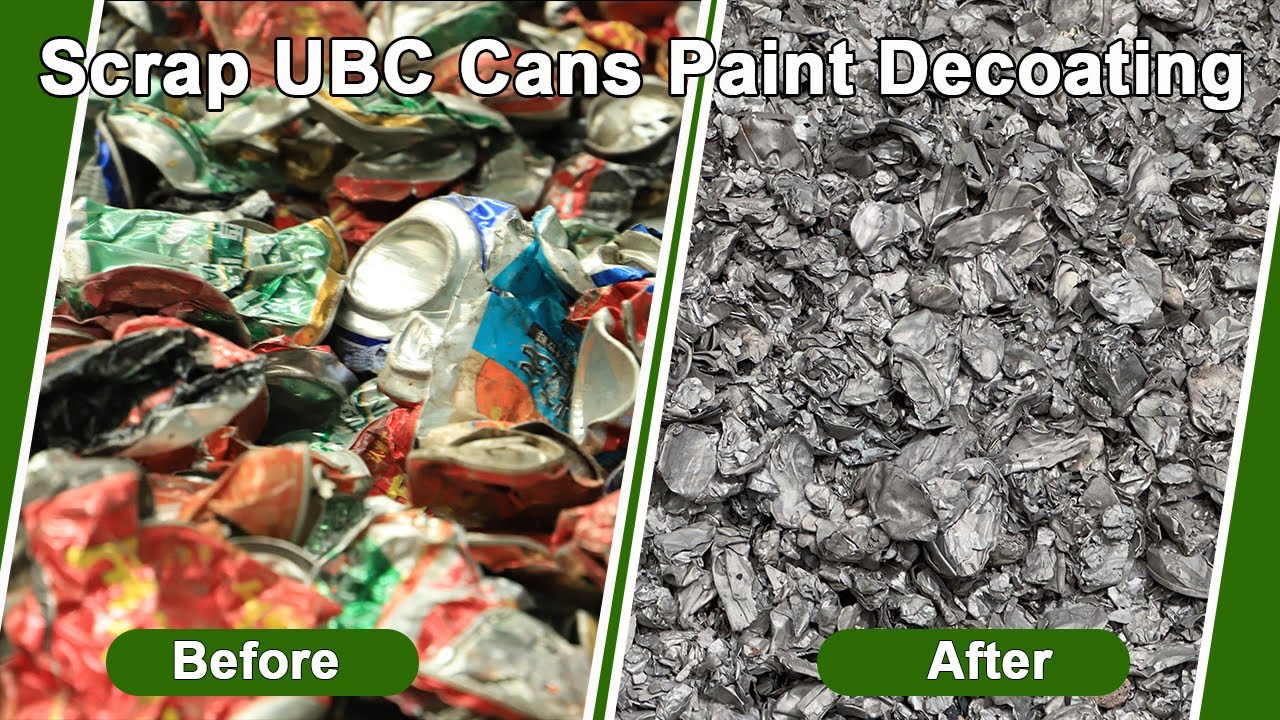 【Recycling Aluminum Cans Topic】Scrap UBC Aluminum Cans Paint Remocing _ Aluminum Cans Decoating.