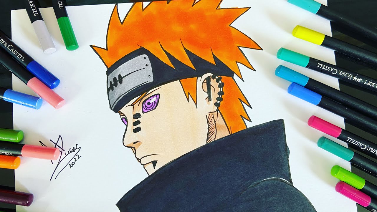 Como Desenhar o Pain de Naruto - Passo a passo