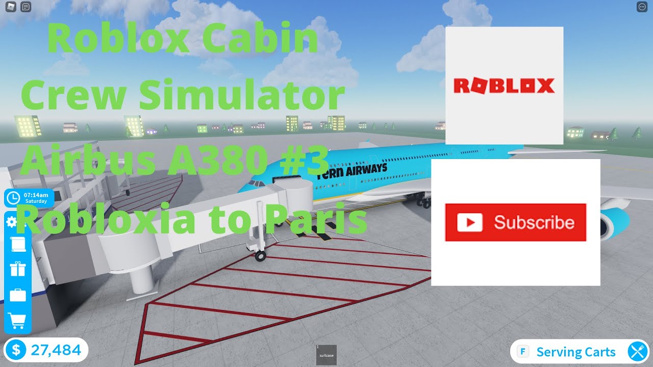 Roblox Cabin Crew Simulator - Airbus A380 #3 Robloxia to Paris