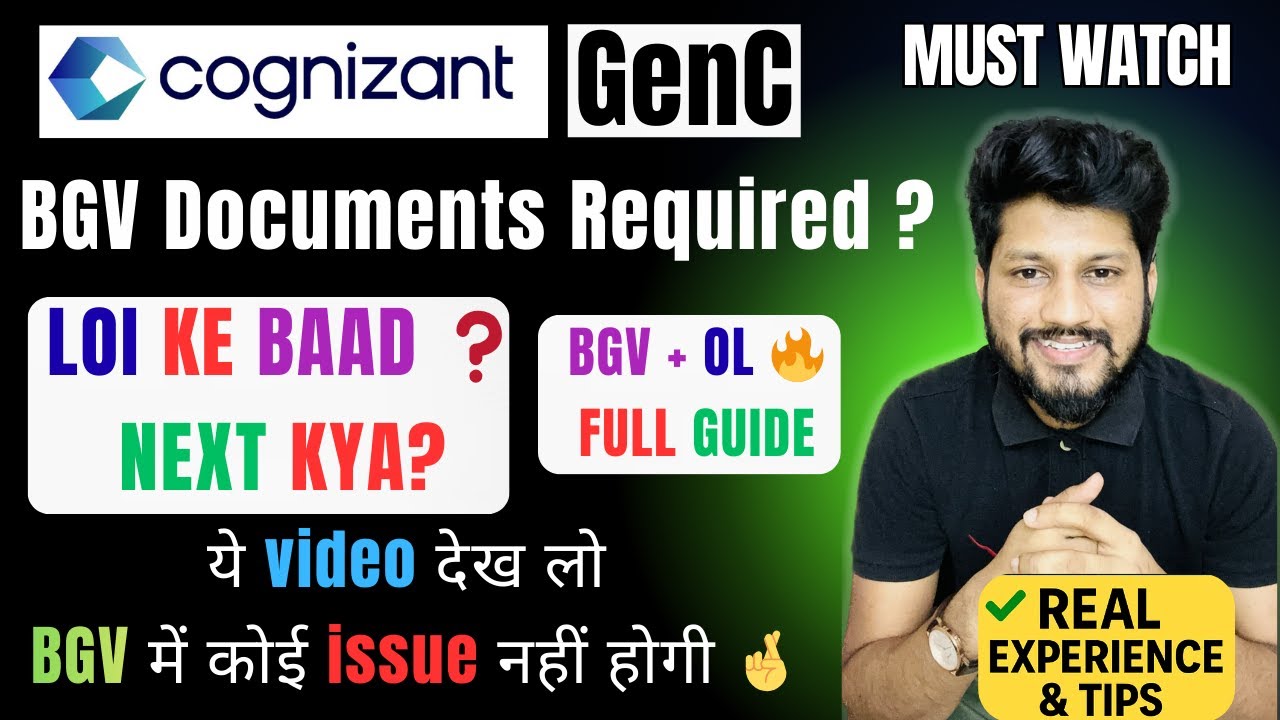 LOI Ke Baad Kya? 🔥 | BGV Documents List + Offer Letter Timeline | Cognizant GenC