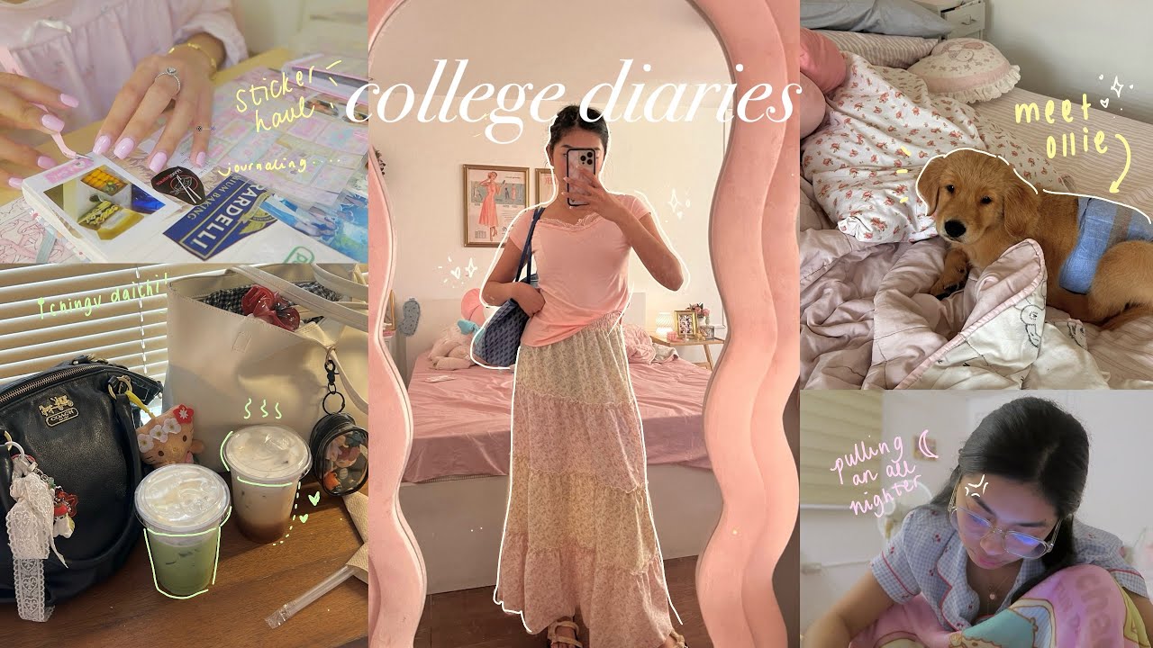 COLLEGE DIARIES 🦜 pulling an all nighter, ballet classes, journal with me ! 𐙚 ‧₊˚ ⋅