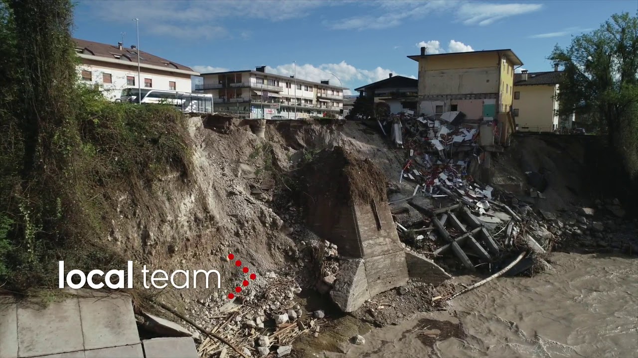Disastro a Mas di Sedico, piena del Cordevole fa crollare edificio