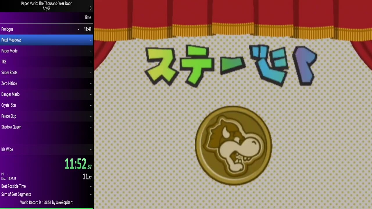 Paper Mario The Thousand Year Door any% Speedrun in 2:03:03
