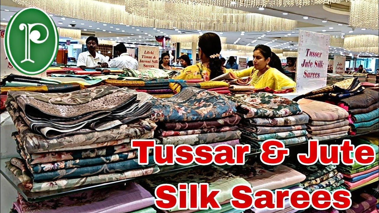 Pothys Oppanakara Street Coimbatore ன் Variety Tussar Silk Sarees ✨ Online Available 🌹