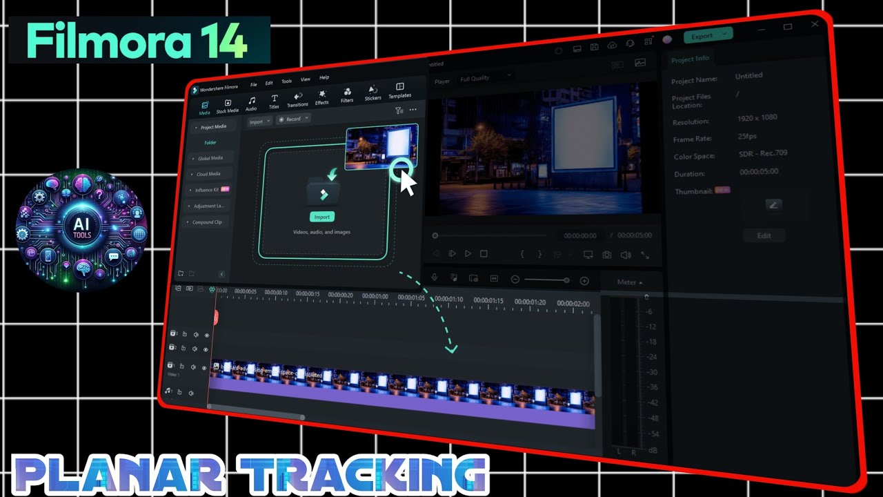 Planar tracking Edit Filmora 14 | how track any object in video editing | Tracking Editing
