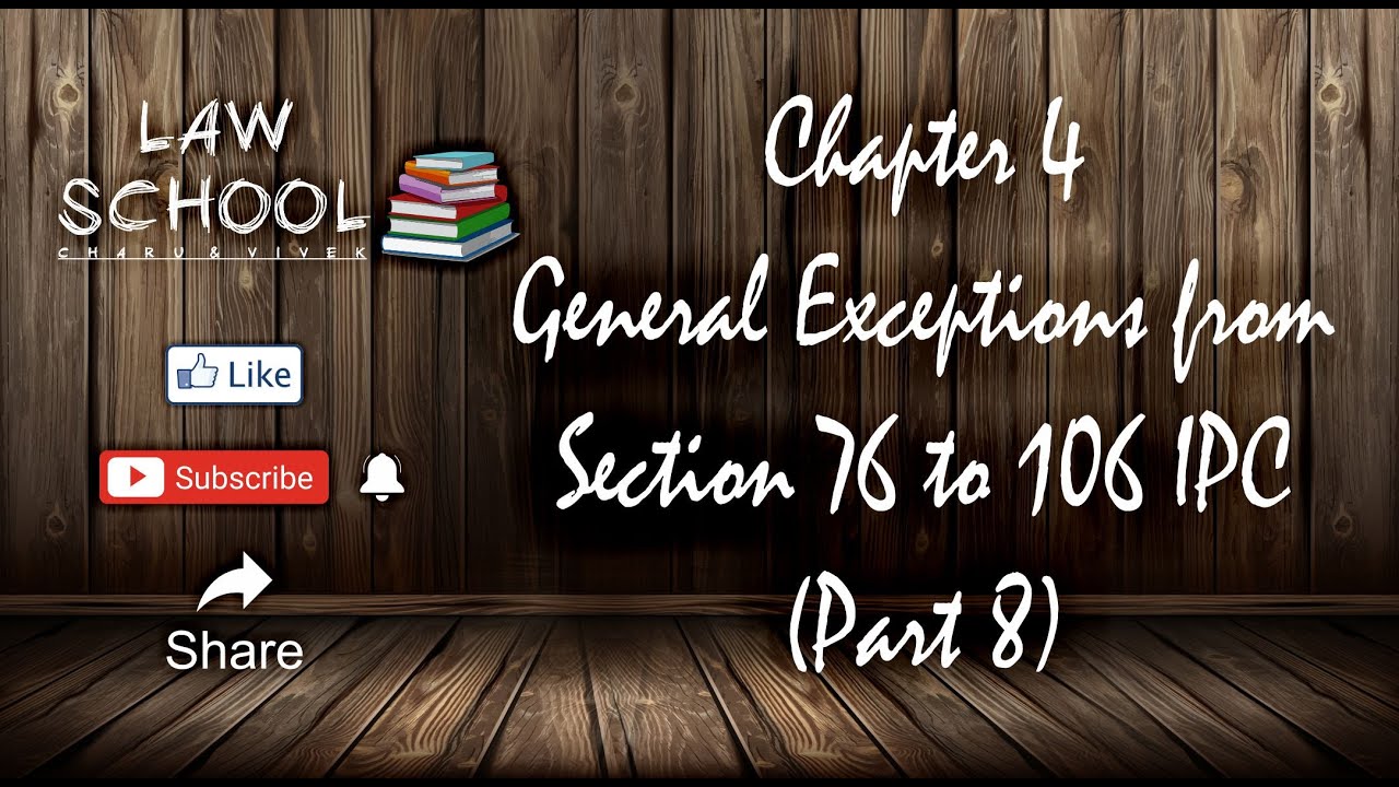 Chapter 4 General Exceptions from section 76 to 106 IPC (Part 8)