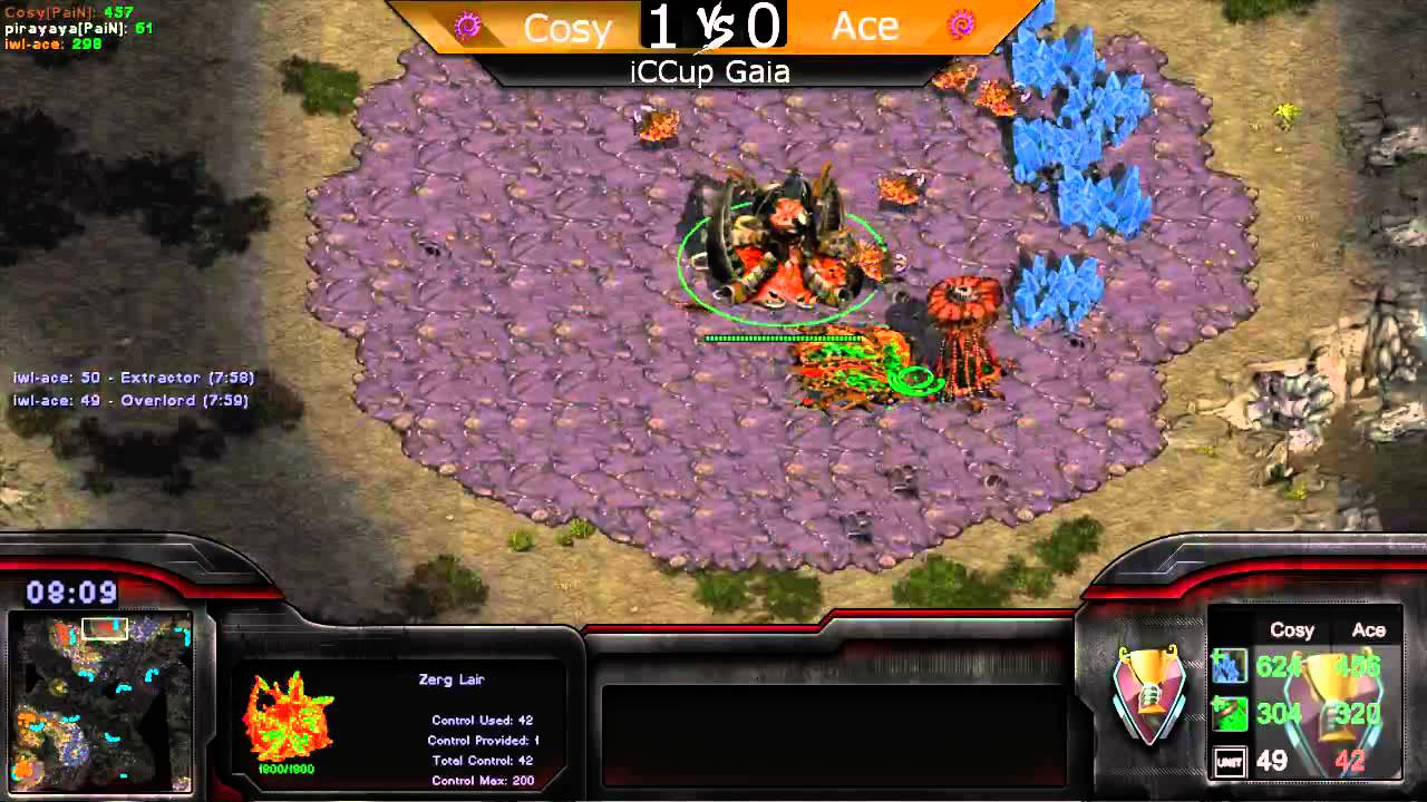 ICCL Season 22 Playoffs PaiN Vs. iwL- Set 4 Game 2 - (Z) Cosy Vs. (Z) Ace @Gaia