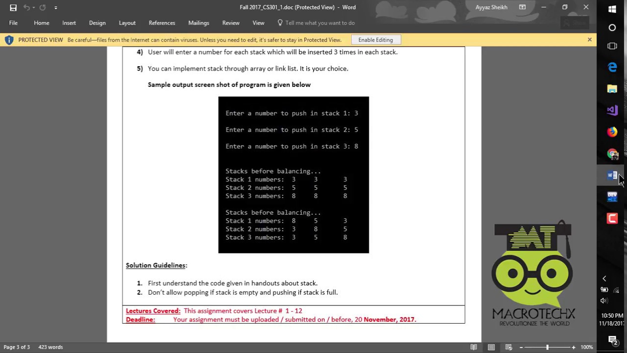 cs301 Assignment 1 Solution with Explanation.