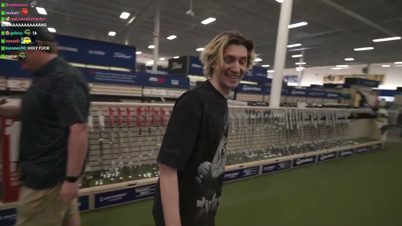 xQc и Джесси поспорили со своим инструктором на 1000 долларов на дальний удар по мячу на гринде.
