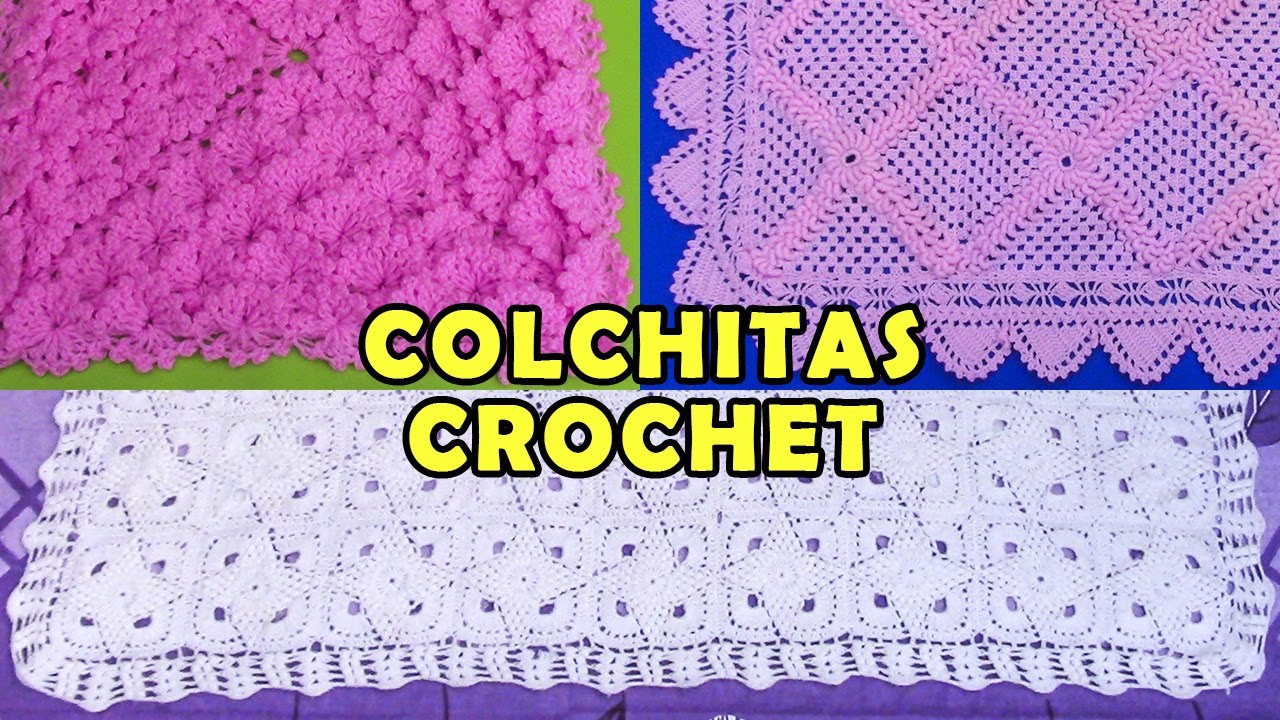 Colchitas o Mantitas para bebé tejidos a crochet - colección de puntos