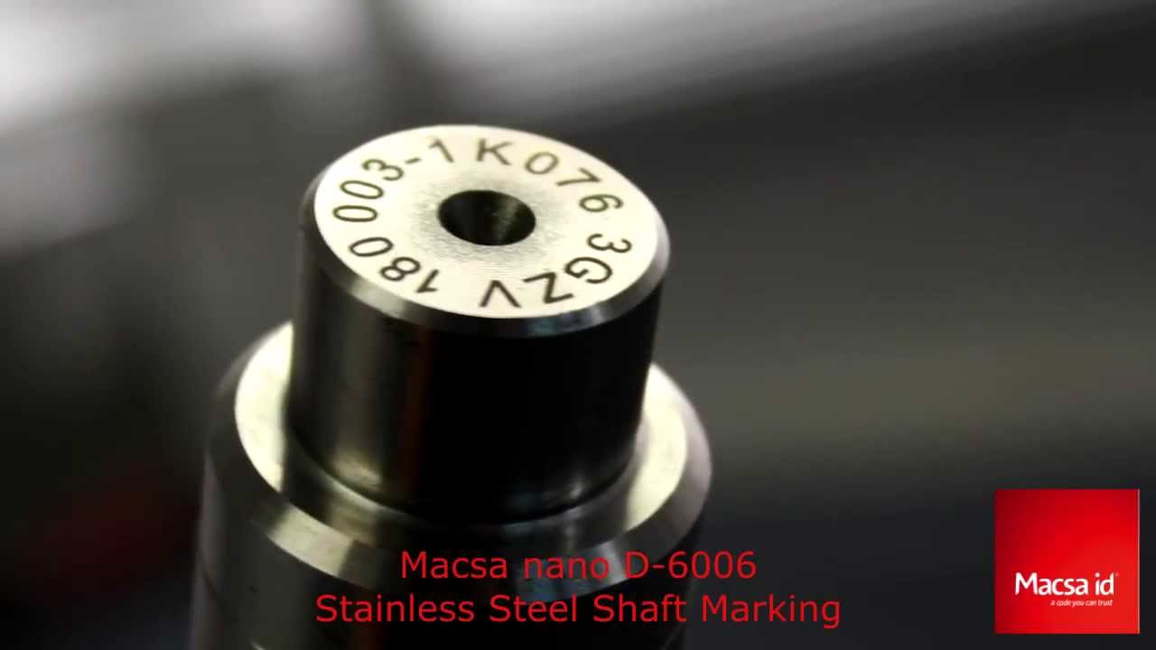Laser Marking on Stainless Steel Shaft with NANO YAG Laser by Macsa ID