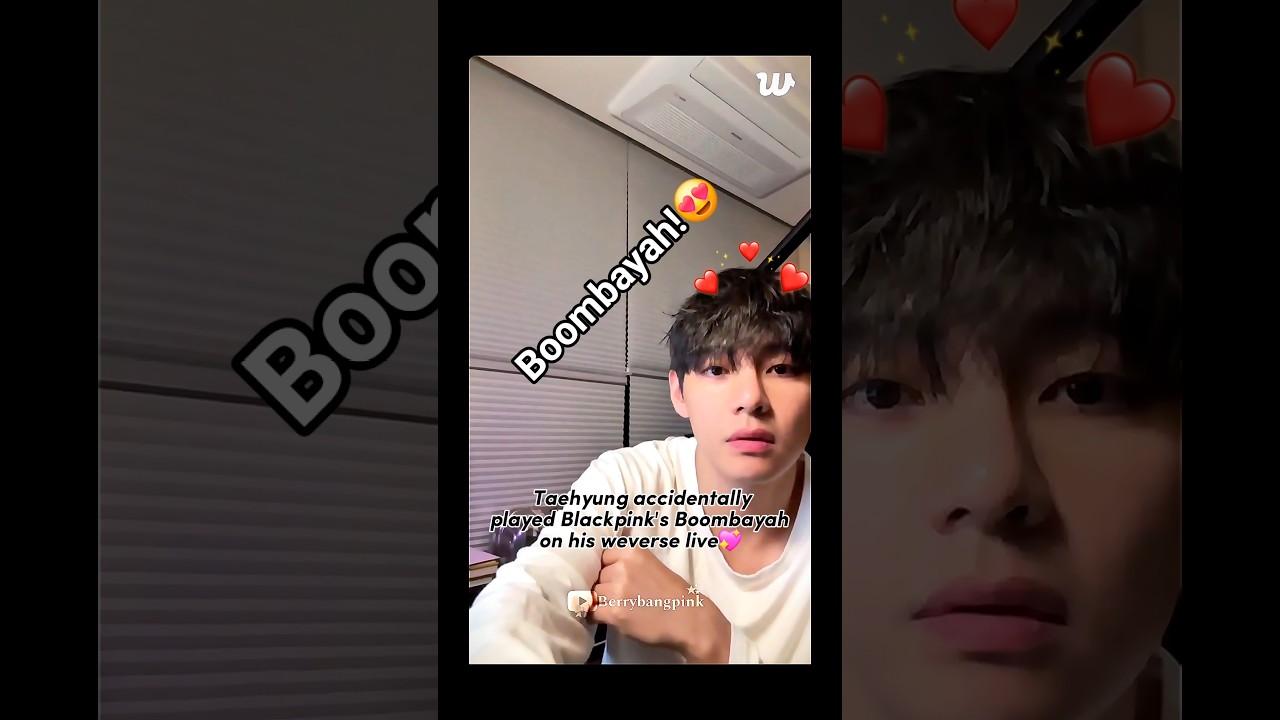 Taehyung accidentally played Blackpink's Boombayah from his playlist 💖💜✨️ #btsblackpink #kimtaehyung