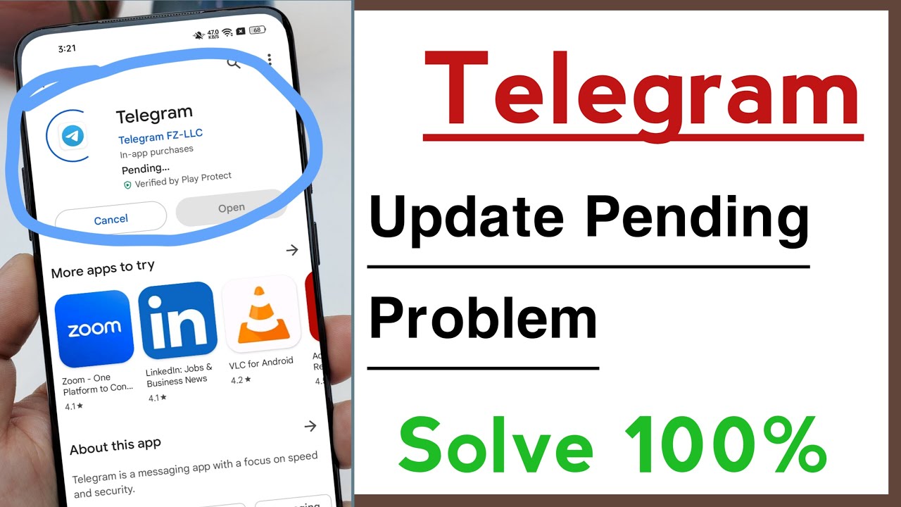 Telegram Update Pending Problem, Play Store Update Pending Problem in Telegram