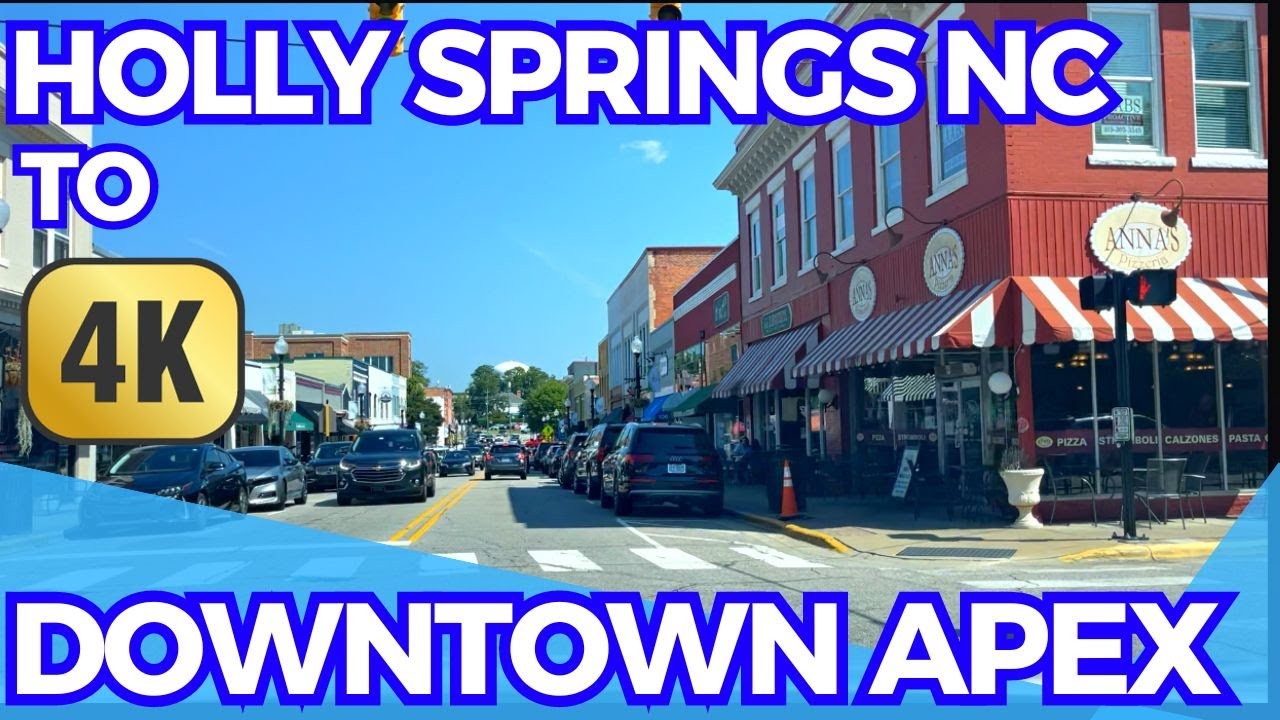 Relaxing Drive from Holly Springs to Downtown Apex NC | Scenic HWY 55 Tour