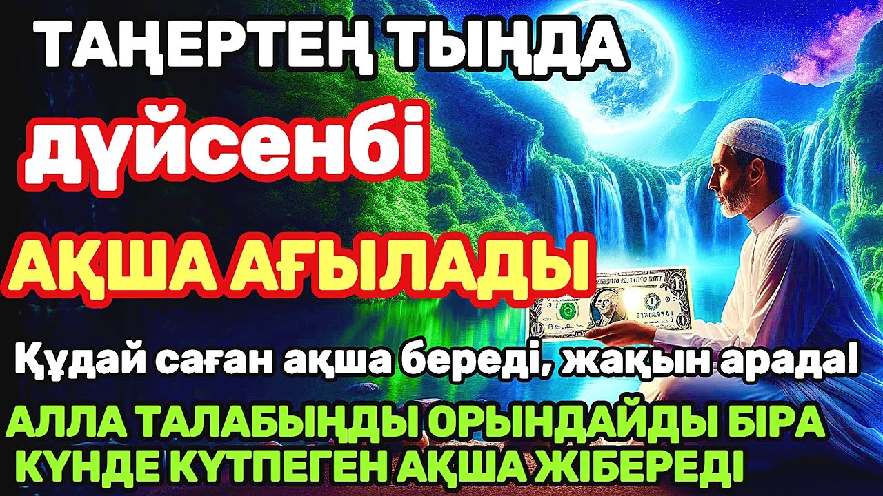 Тыңда Өте күшті дұға дүйсенбі, Алла бір күнде ойламаған ақша байлық жібереді, ризығың көбейеді