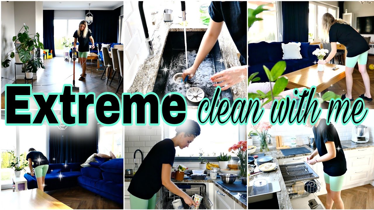 EXTREME CLEAN WITH ME KITCHEN & LIVINGROOM | CLEANING MOTIVATION | DECLUTTER
