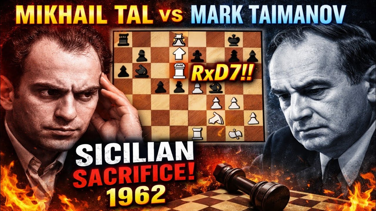 Mikhail Tal vs Mark Taimanov (1962) – A Sicilian Sacrifice That Shook the USSR Championship