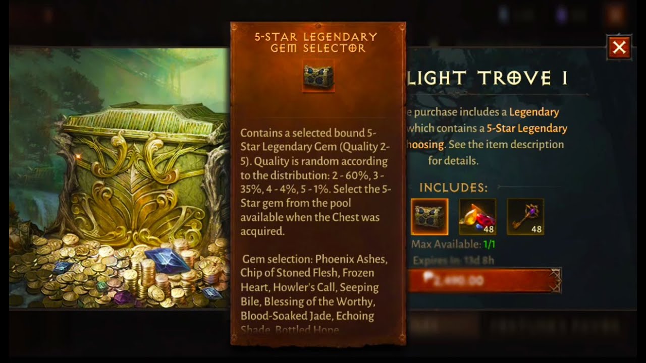 Unboxing Moonlight Trove I: My Third Legendary Gem Selector | Diablo Immortal