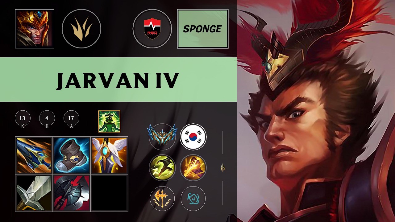 (NS Sponge) Jarvan IV Jungle vs Nocturne - KR Challenger Patch 26.10
