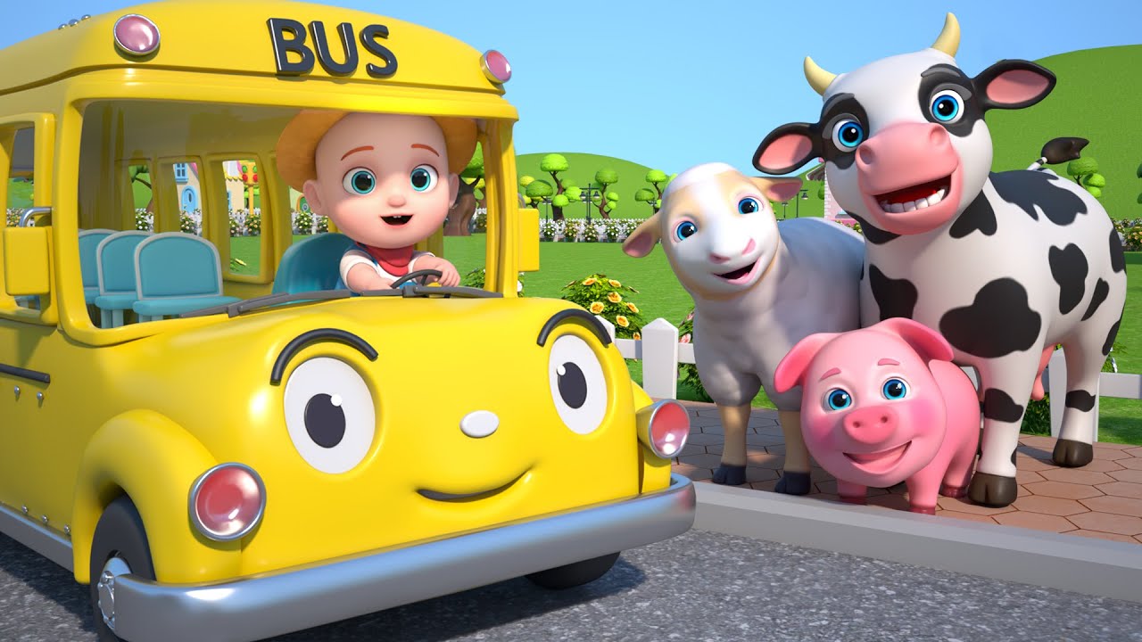 Las Ruedas del Bus de los Animalitos | Canción de la Granja | Bebé Leo - Canciones Infantiles