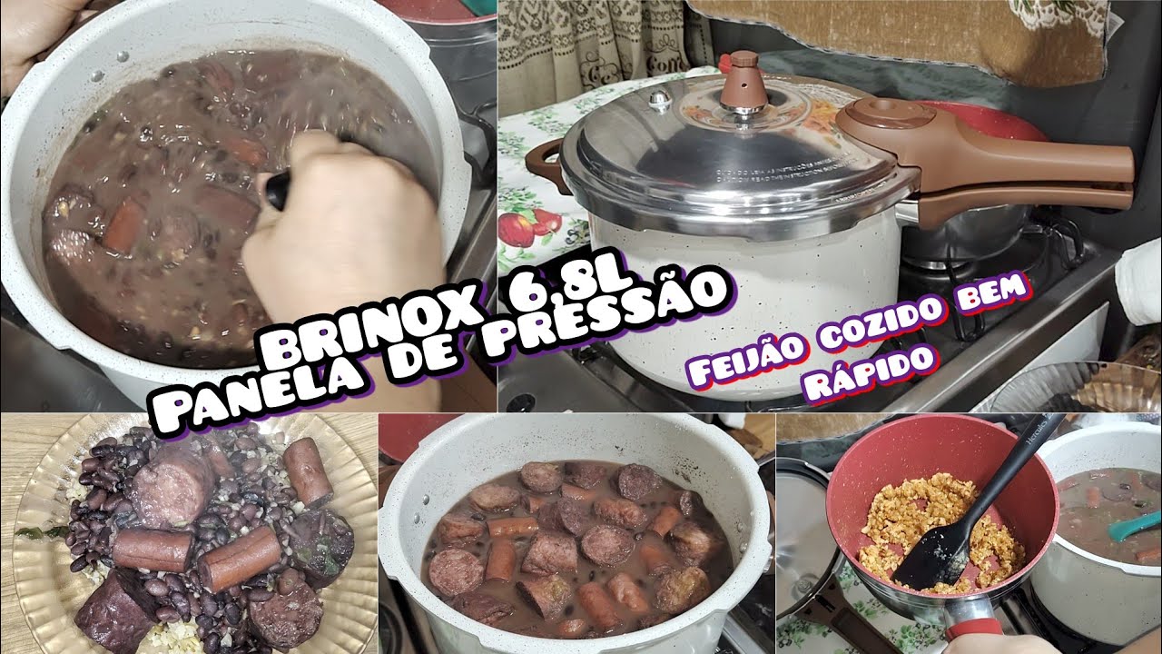 FEIJÃO COZIDO NA PANELA DE PRESSÃO BRINOX 🤯 NÃO GRUDOU!;?