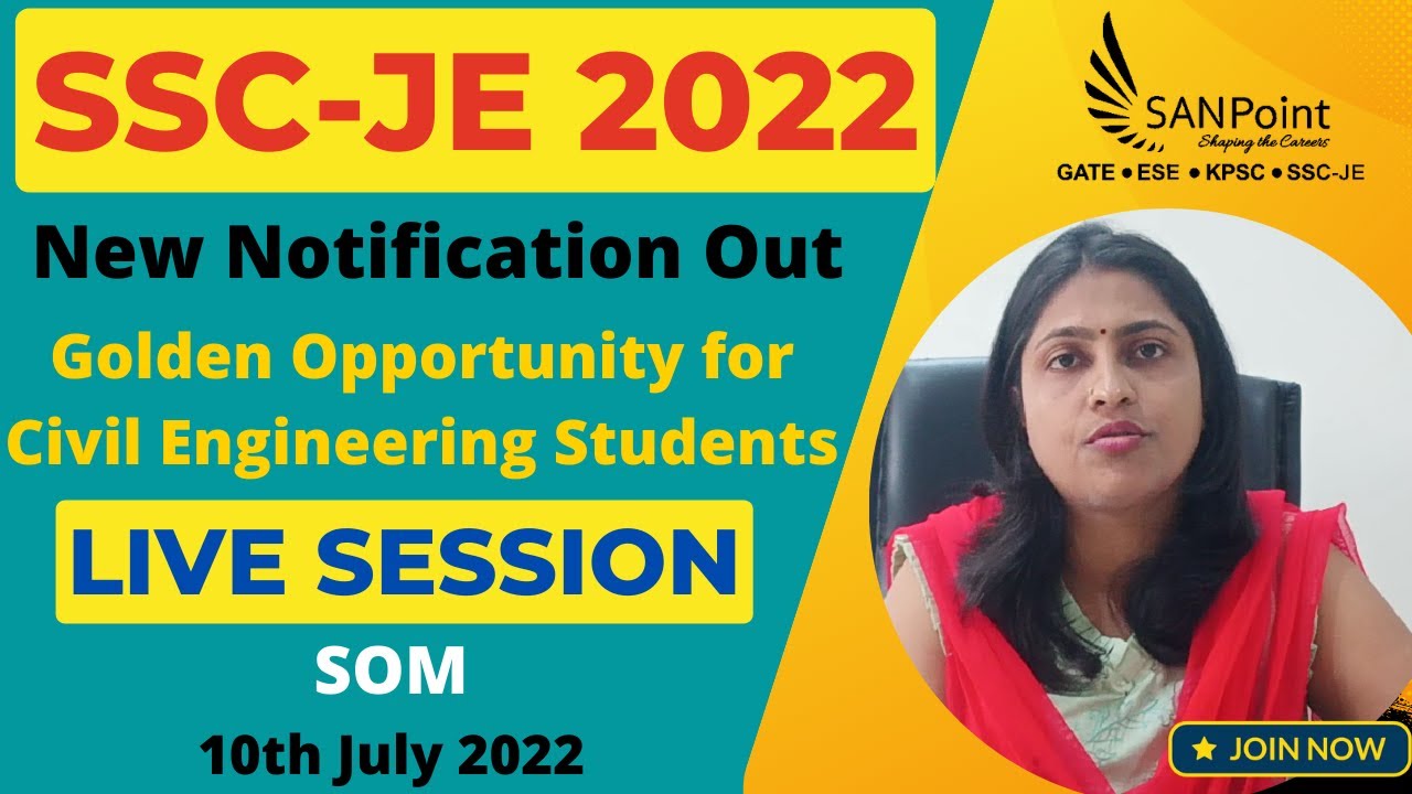 SSC-JE 2022 : New notification : | BBMP | SOM | Civil Engg | PWD | SSC-JE | KPSC exams | SANPoint