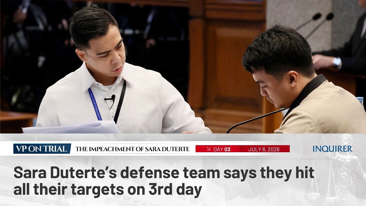 Sara Duterte&rsquo;s defense team says they hit all their targets on 3rd day