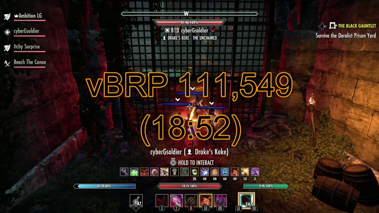 ESO - Console WR vBRP in 18:52 on Console / Full Run / Mag Blade Pov