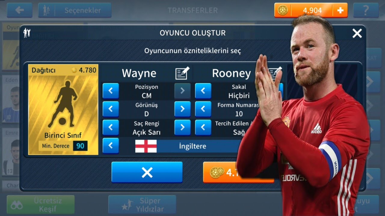 WAYNE ROONEY 'İ OLUSTURDUM ! DREAM LEAGUE SOCCER 2019
